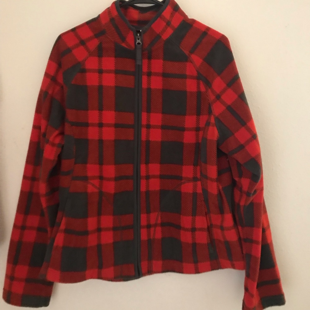 Plaid zip up sweatshirt